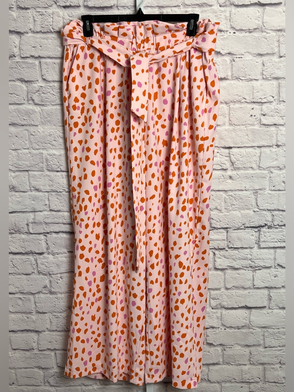 Eloquii Polka Dot Wide Leg Pants w/Paper Bag Waist size 18